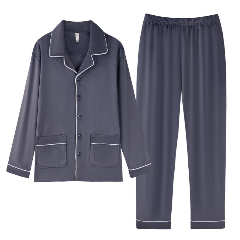 Pajamas Men'S Winter Coral Fleece Thickened Fleece Autumn And Winter Island Fleece Large Size Spring And Autumn Thin Fleece Homewear Set