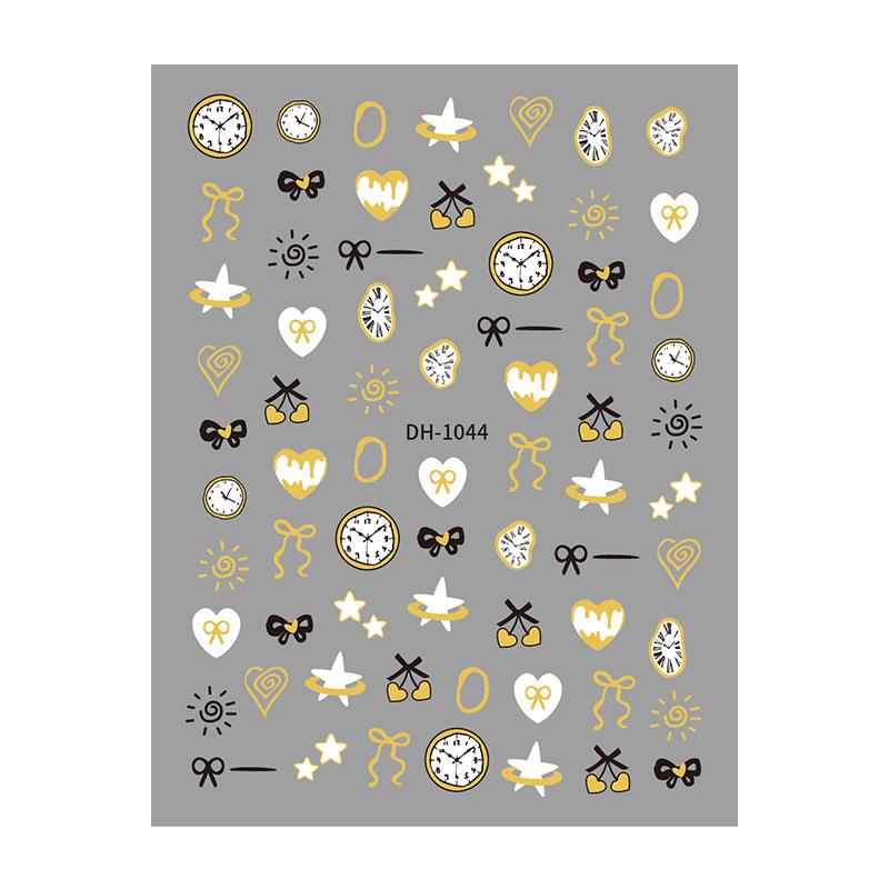 Redanco3D Twisted Clock Cartoon Nail Stickers - DH-1044