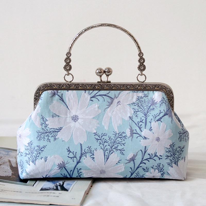 Short Style Handbag Material Kit - Handmade, Multiple Styles, Square Clasp Bag, Includes 20 Needles