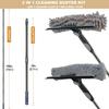 20+ Feet Reach 2 In 1 Window Washing Squeegee & Duster with 3-13 Ft Splicable Extension Pole // Window Cleaning Tool & Window Washer Squeegee for