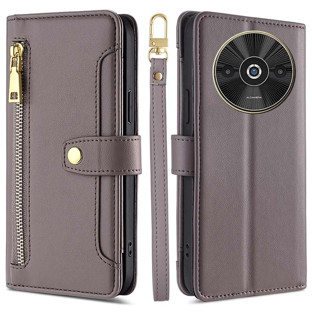 For Xiaomi Redmi A3/Poco C61 4G Case PU Leather Cash Pocket Phone Cover with Crossbody Strap