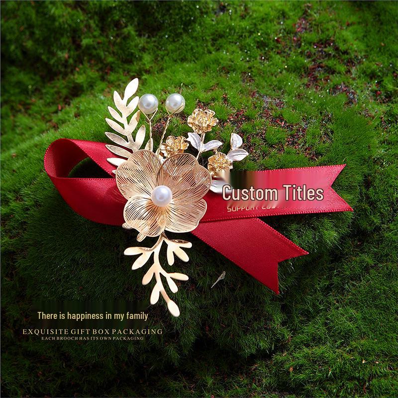 Полный набор свадебных бутоньерок для семьи: Жених, Невеста, Шафер, Подружка невесты и Родители