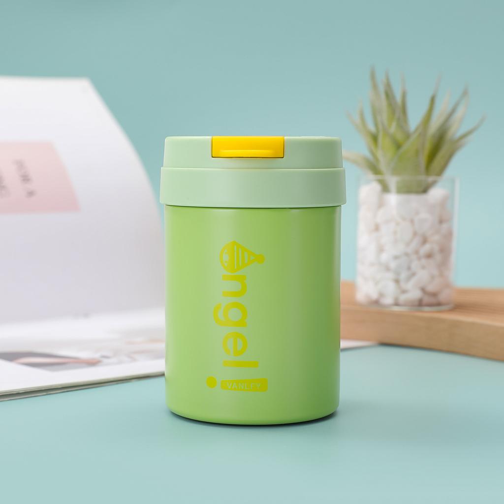 Ins Wind Belt Straw Ton Ton Cup 316 Stainless Steel Double Drink Thermos Cup Large Capacity Student Outdoor Coffee Cup