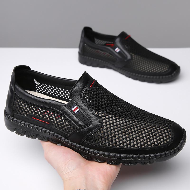 Lässige, atmungsaktive Mesh-Sommerschuhe für Herren – bequeme Sandalen mit weicher Sohle für Väter mittleren Alters