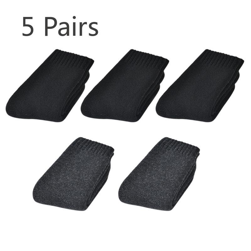 

5 пар мужских зимних супер толстых плюшевых шерстяных теплых носков-труб 5 Pairs