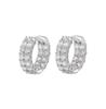Double-Layer Row Diamond Earrings Men'S Hip-Hop Popular Versatile Zircon Earrings Women'S Unsophisticated Full Diamond Earrings