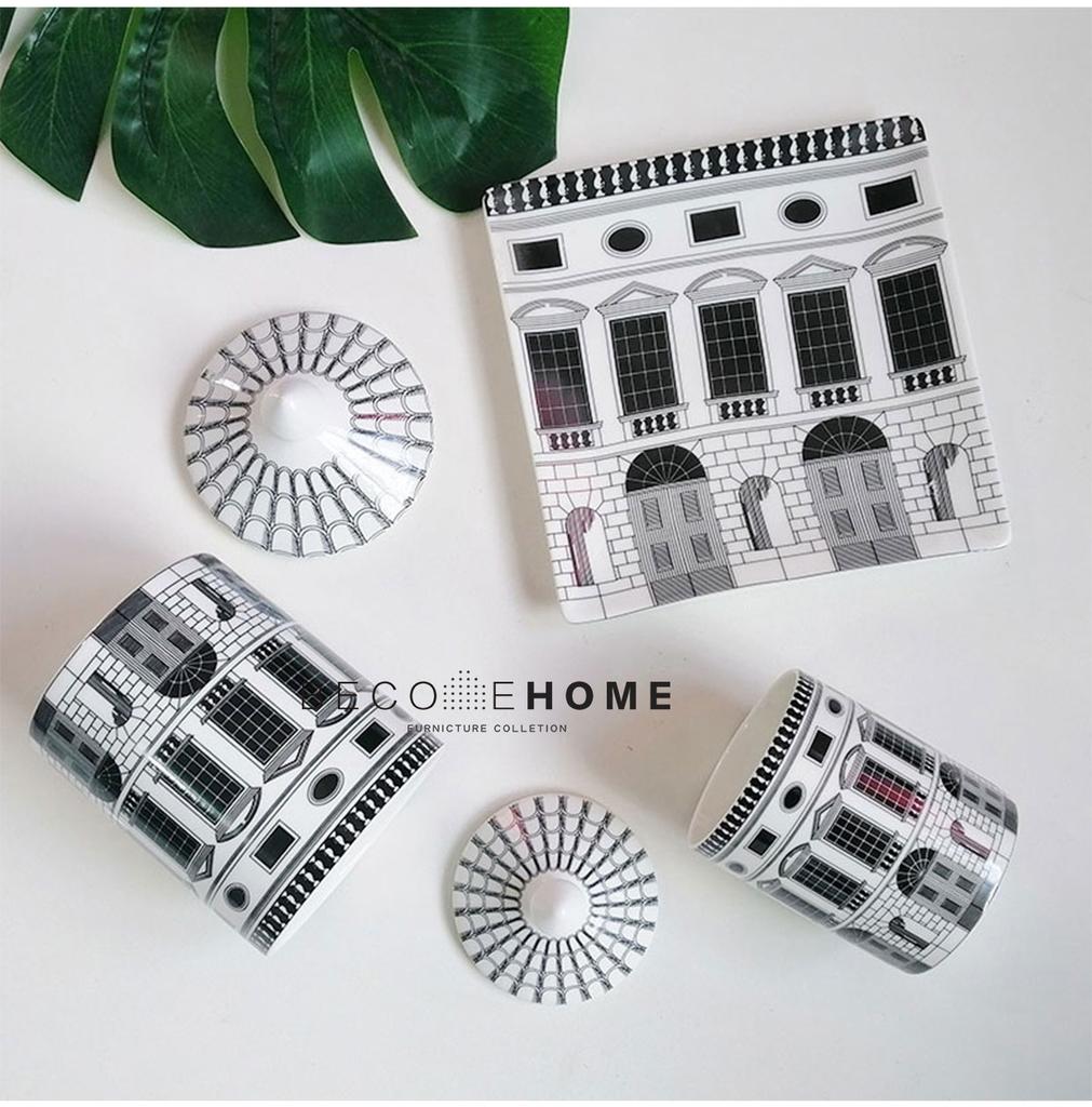 Neuschwanstein Castle Candle Holder Candles Jar Retro Storage Bin Ceramic Caft Home Decoration Jewerlly Storage Box