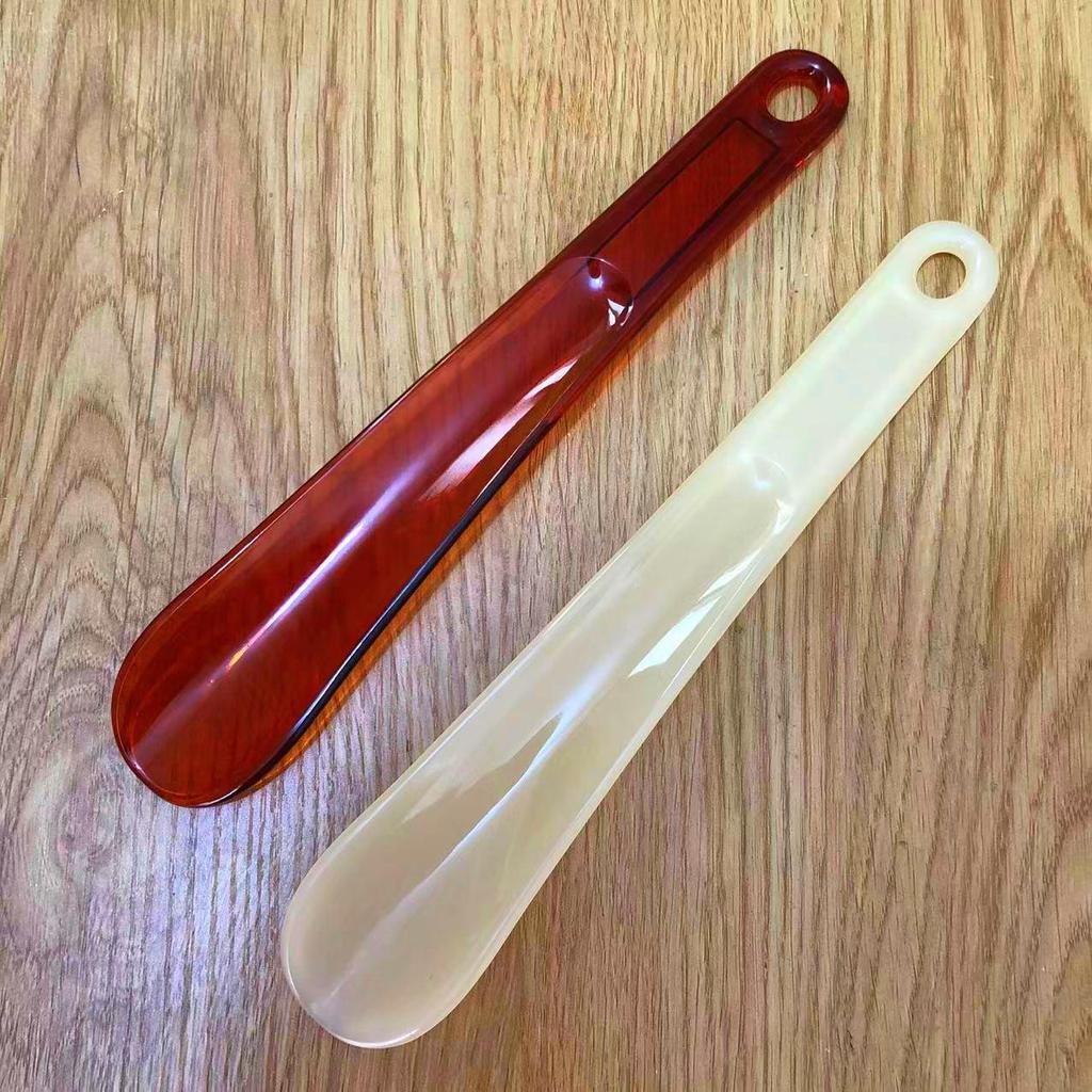 Clear Plastic Shoehorn with Extended Handle for Easy Shoe Wearing