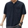 Summer new lapel button T-shirt men's retro washed heavy short-sleeved loose casual top men's