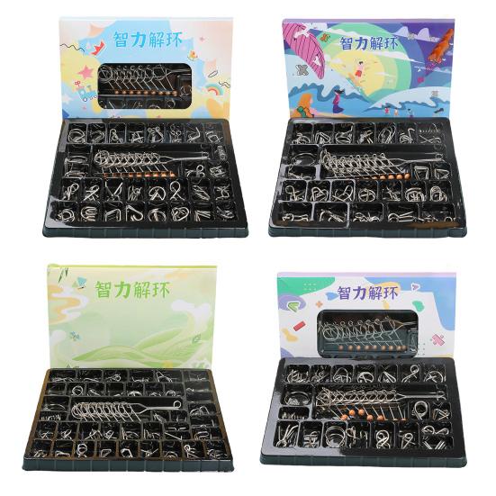 20/25/30/32/40Pcs/Set Metal Puzzle Ring Brain Teaser 3D Wire Puzzle Game Kids Adults