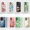 For Honor 400 Lite Case For Honor 400 Pro 5G Painted Flower Back Cover Full Protection Soft Funda Liquid Silicone Phone Housing