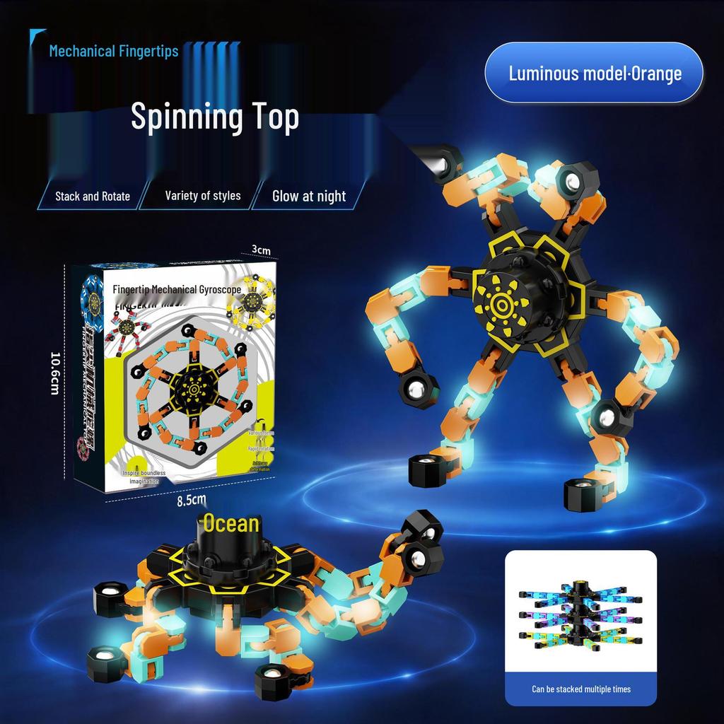 Deformable Luminous Gyro Toy for Kids - Educational Stress-Relief Mechanical Spinner