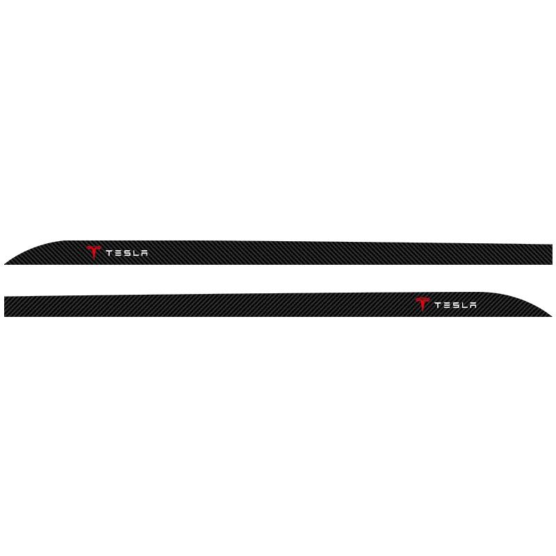 

2pc Car Side Skirt Sill Carbon Fibre Body Protection Sticker for Tesla Model 3 Model X S 2016-2020 TMX TMS TM3 Wheel Center Caps