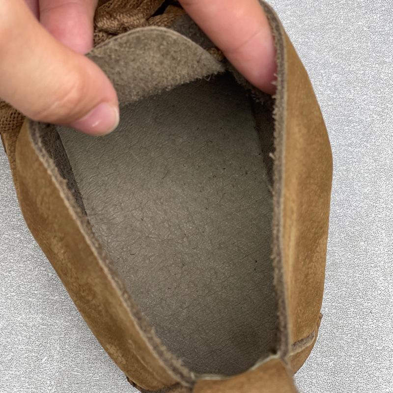 Johnature Genuine Leather Women's Shoes Soft Cowhide Round Toe Retro Soft Soled Lace-up Flat Short Boots