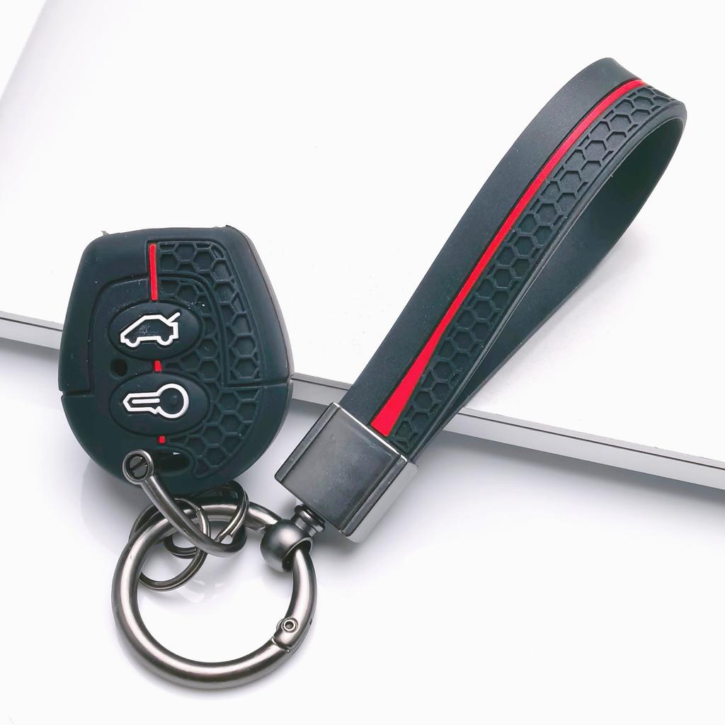 Housse de clé pour VW Polo Golf Passat Jetta Octavia Bora Sharan Leon avec porte-clés Protection anti-rayures Protection antichoc Texture douce pour la prise en main