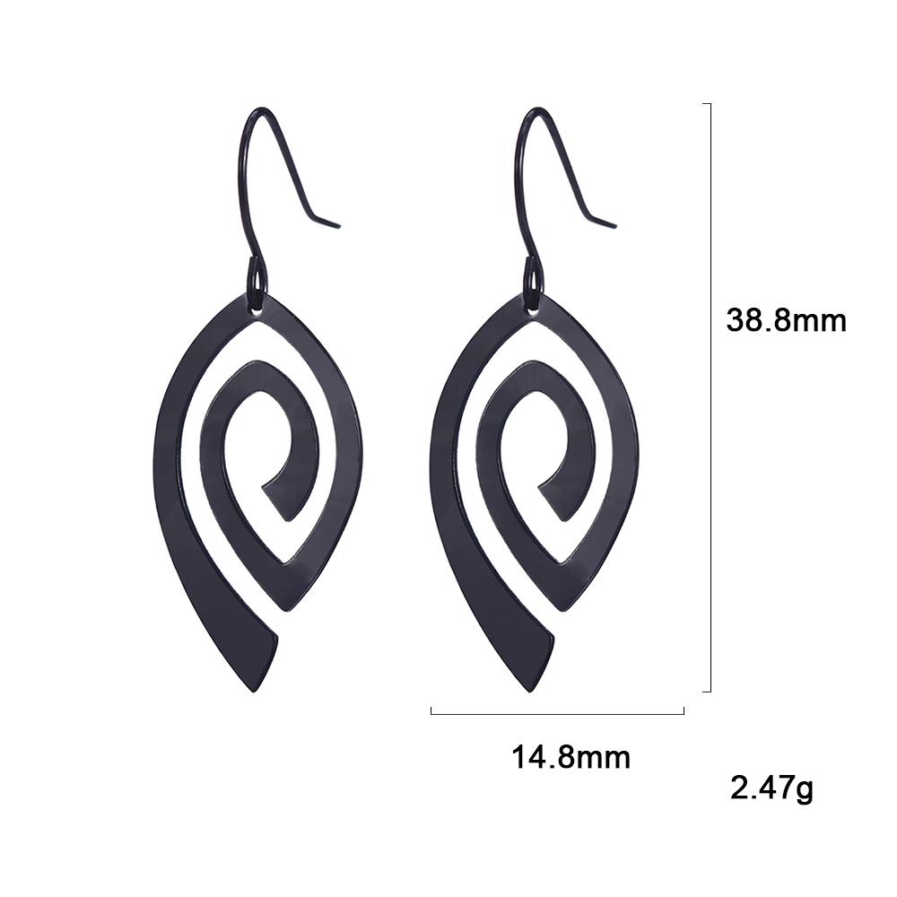 Stainless Steel Spiral Swirl Drop Earrings for Women Gold BlackGeometric Dangle Earring Jewelry