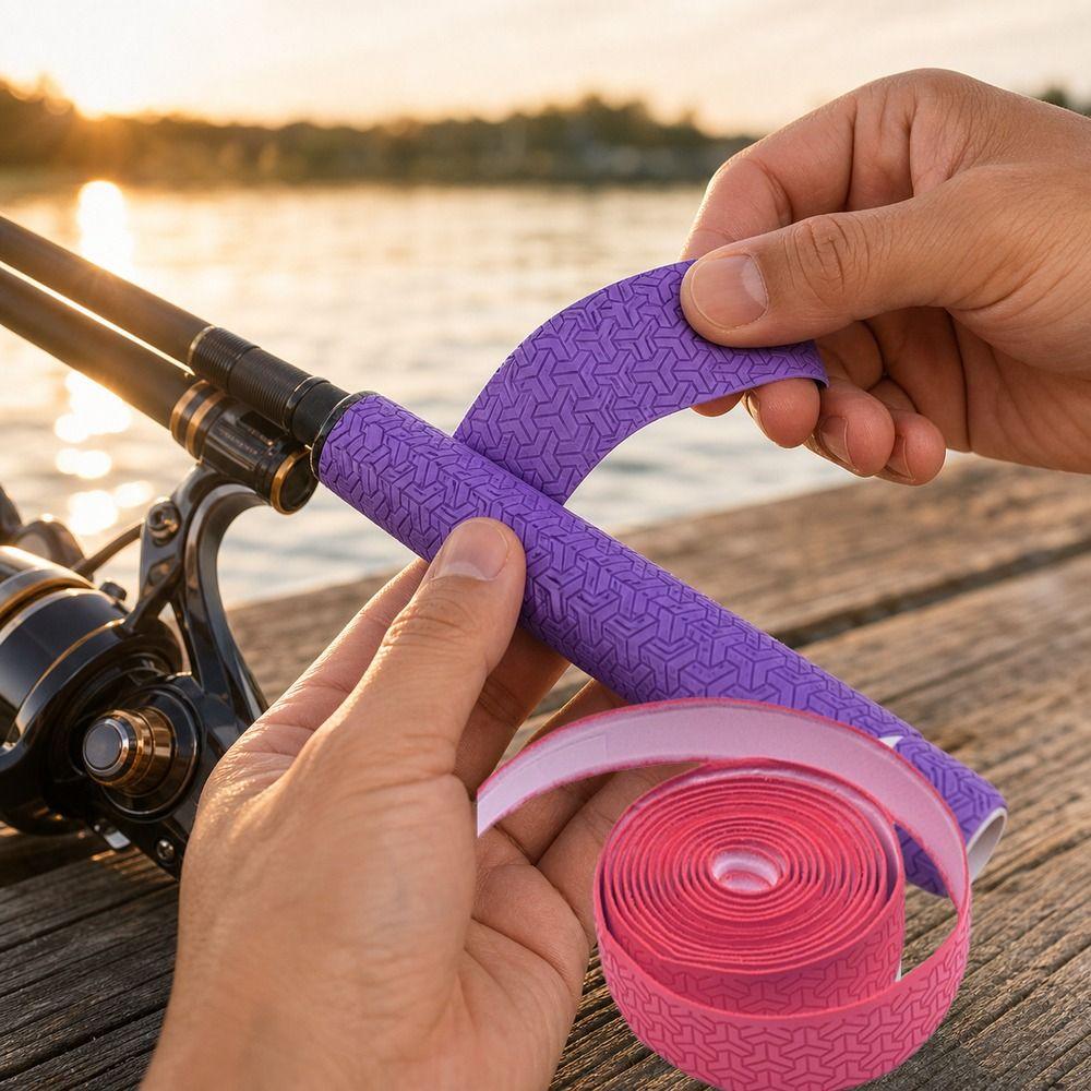 Sweat Absorbent Badminton Handle Wrap Tape PU Fishing Rod Handle Wrap Outdoor Sports