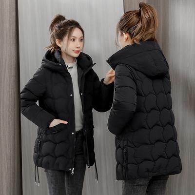 Autumn  Winter Down Cotton Jacket Korean Version Medium Long Cotton Jacket for Women,Thickened Warm and Slim Fit Cotton Jacket,Casual I Cotton Jacket
