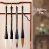 Purple Bamboo Crane Calligraphy Brush - Extra Large, Mixed Bristle, Wolf Hair (for Large Characters & Regular Script)