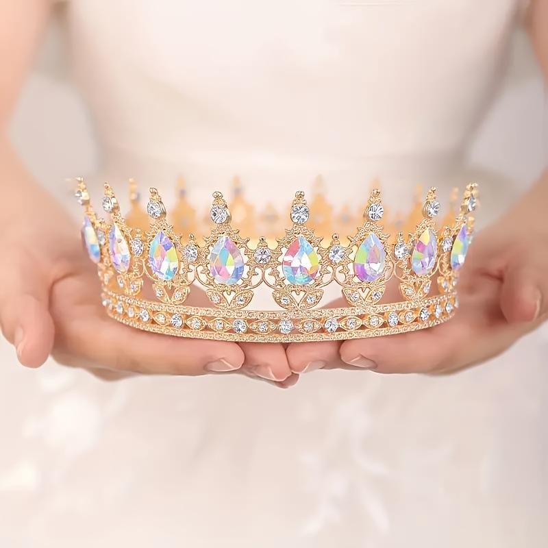 Baroque Crystal Round Tiaras And Crowns Headband For Women Party Bridal Wedding Hair Accessories Jewelry Crown Tiara Headband