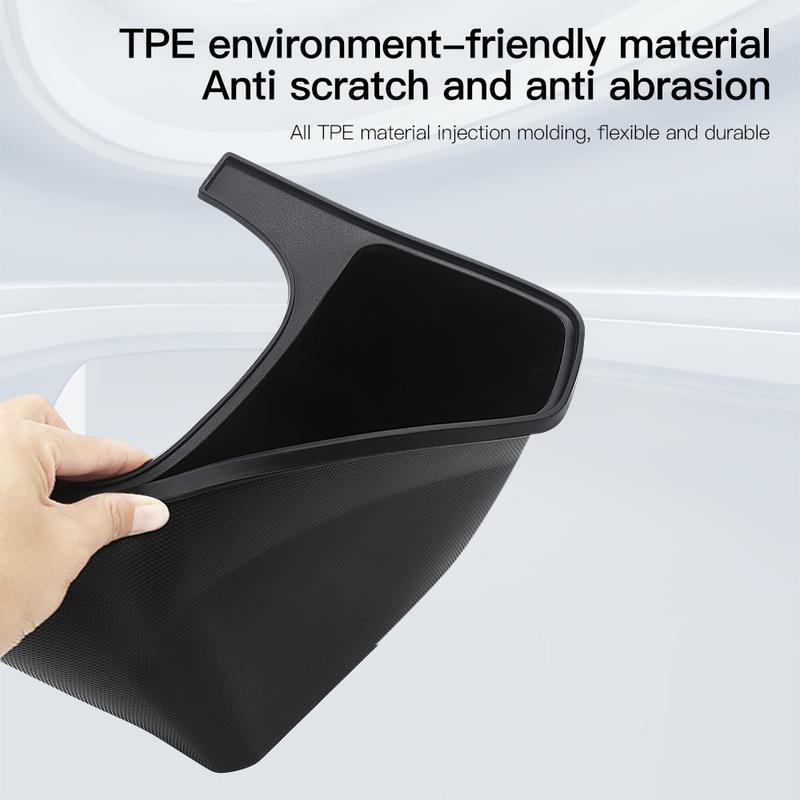 For Tesla Model Y Juniper TPE Rear Center Console Storage Box Organizer Box with Cover Trash Can Under Seat Car Accessories