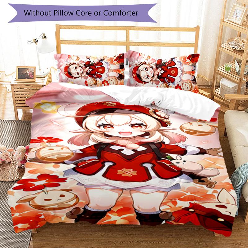Klee 3pcs Bedding Set Duvet Cover Closure Includes 1 Duvet Cover & 2 Pillowcases for All Seasons Bedroom Home Dorm Decor