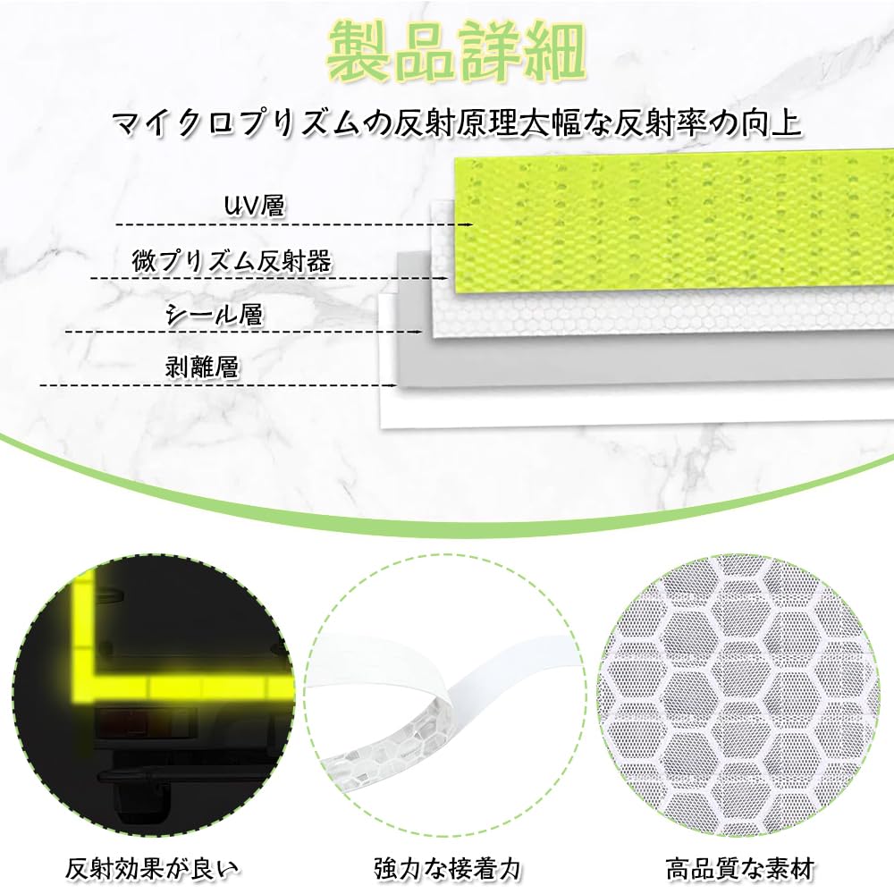 BOCAIDHK Reflective Tape, Fluorescent, Luminous Warning Tape, Reflective Sticker, Width