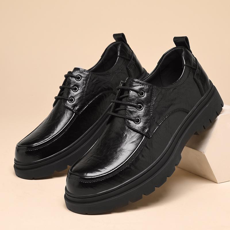 Mode Läder Herr Casual Skor Snörning Oxfords Herr Nya Trendiga Man Vulkaniserade Skor Bekväma Allround Herr Oxfords Business Skor Skodon