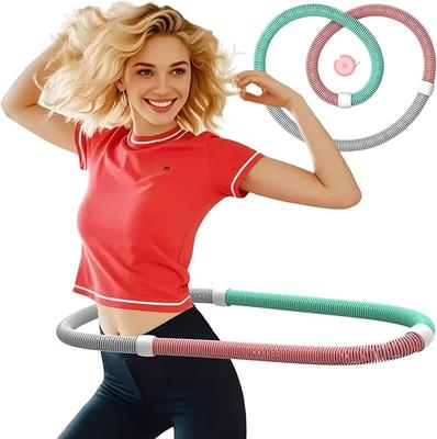 Weighted Soft Spring Hula Hoop for Adults – 3.3lb Foldable Fitness Hoop, Portable Slimming Exercise Equipment
