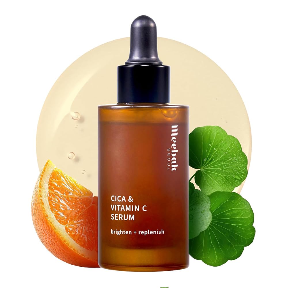 

Meebak CICA Vitamin C Serum 33mL Dullness Care Clarity Pore Radiance Texture Morning Evening Use Low Irritation Daily
