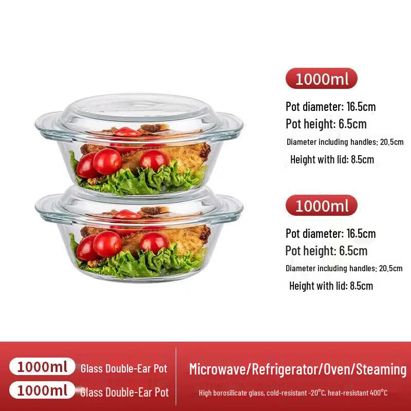 Cartoon Heat-Resistant Glass Bowl with Lid