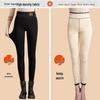 Women's High-Waist Lambswool Fleece Stirrup Thermal Leggings