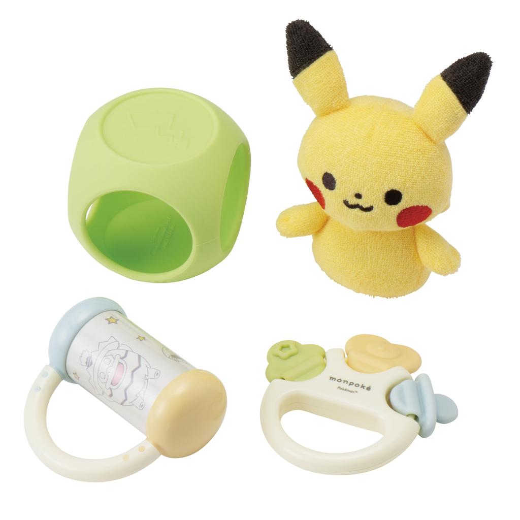 Toy Royal Monpoke Rattle Set Pikachu (Plush Toy/Chime/Teething Toy/Soft Ball) Baby Toy (Lightweight/Washable) Baby Shower Gift
