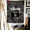 Grey Camo Pattern Tapestry, Dark Camouflage Street Brand City Logo Print Wall Hanging Decor
