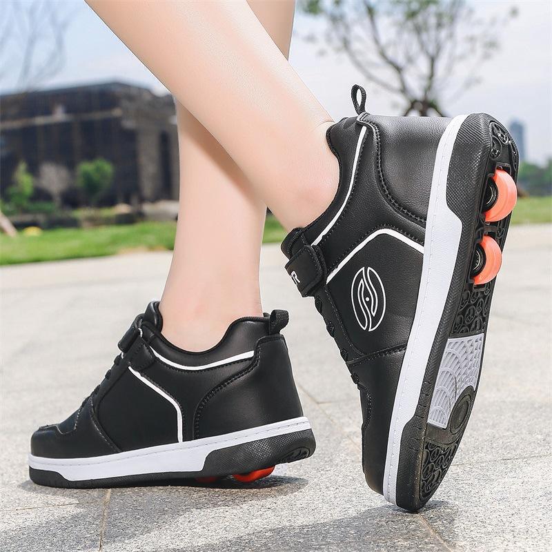 Runaway Shoes Children's Lightweight Breathable Manual Double Wheel Adult Sliding Boys Girls Summer Students Removable