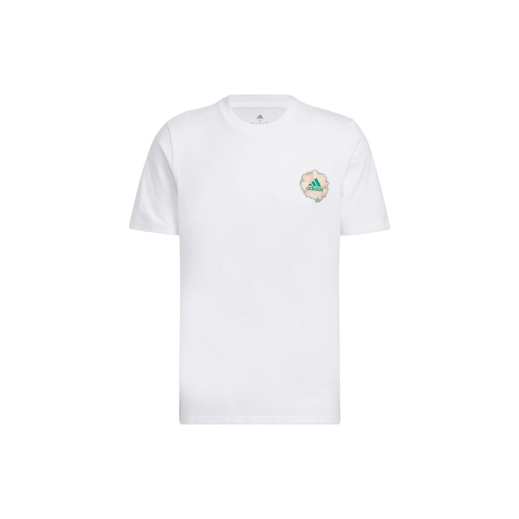 adidas T Shirts Men's White Crew Neck Moderate Straight Fit IC7750