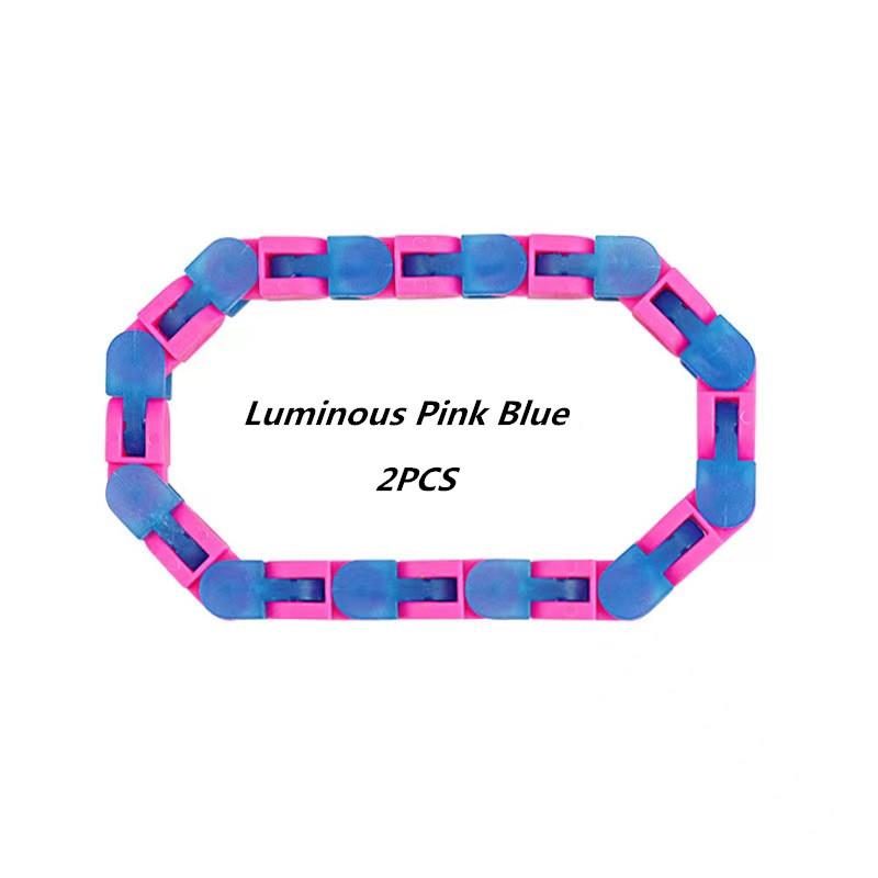 24 Knots Wacky Tracks Fidget Toys Glow in The Dark Toy For Children Bike Chain Stress Relief Bracelet Adults Sensory Toy Gifts