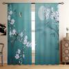 2pcs Chinese Mountain Lnk Painting Print Curtain,  Digital Printing Curtains for Living Room Bedroom Kitchen Study, Home Decor