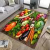 Farm Fresh Vegetable Print Area Rug,Realistic 3D Veggies on Wood Non-Slip Floor Mat Kitchen Living Room,Rustic Home Decor Carpet
