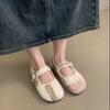 Fairy Fluffy Shoes Female Winter Wear 2025 New Korean Version of High-end Color Matching and Velvet Warm Flat Mary Jane Shoes