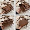 Estilo Universitario Retro Bolso Cambridge Bolso de Hombro de Cuero PU Bolso Cruzado Simple Streetwear