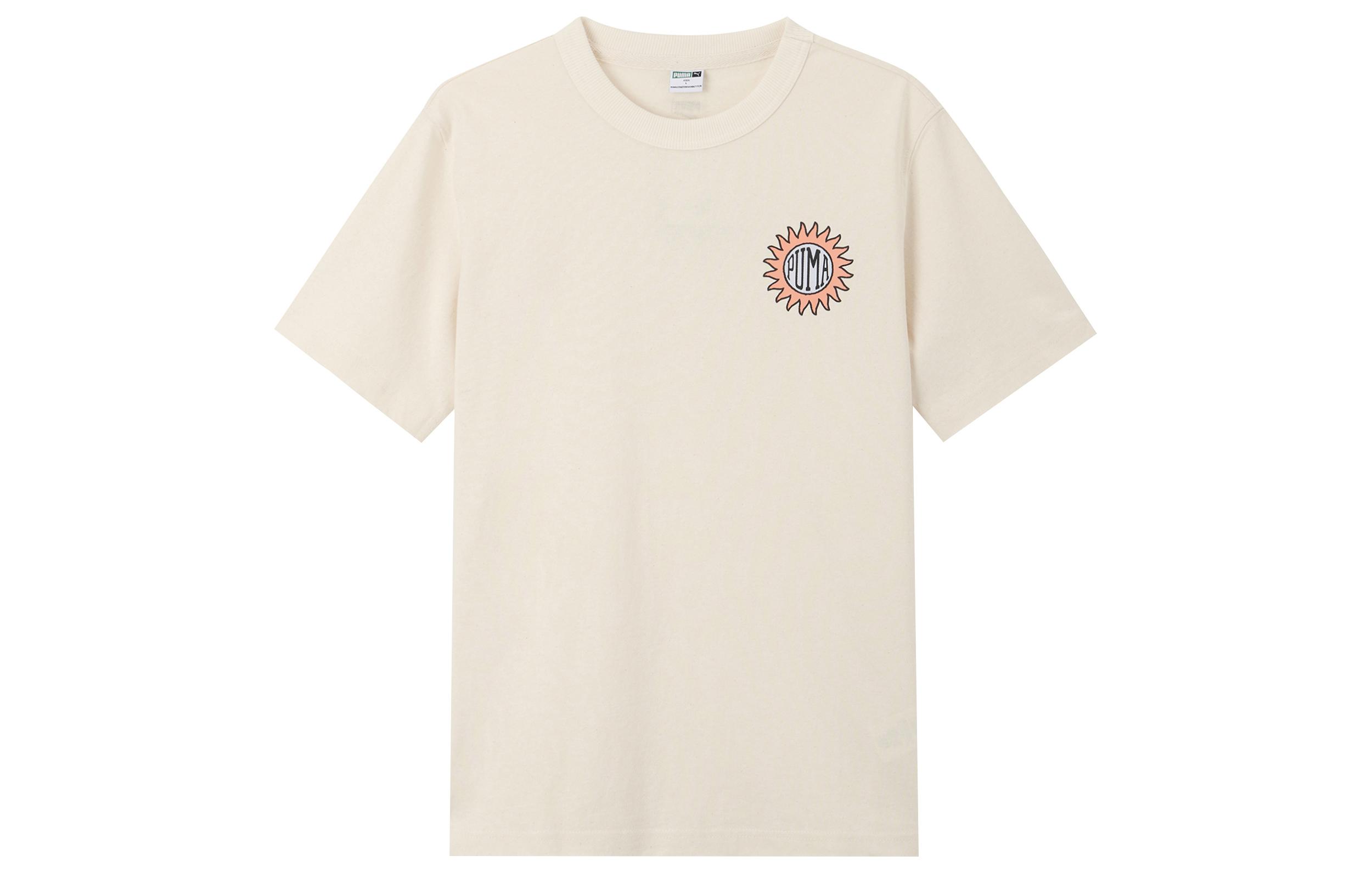 PUMA Set in Sleeve T Shirt Women s Ecru 535413-99 L