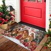 VIKAMA Christmas Carpet Snow Scene Doormat Festive Welcome Mat Warm Living Room Carpet Winter Rug For Bedroom Home Decoration