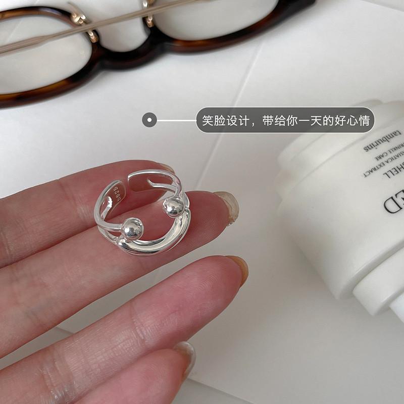 

Кольцо-смайлик Современное лицо для женщин Уникальное двухслойное регулируемое изделие Заявление