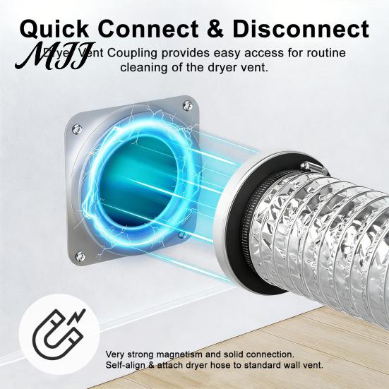 Dryer Vent Connector Magnetic Kit Quick Installation Reinforced Thick Tight Space Airtight Seal High Temp Metal Accessories Easy Install