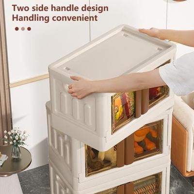 Organizer Box with Handle Storing Home Supplies Durable Quart Folding Storage Bin Lid for