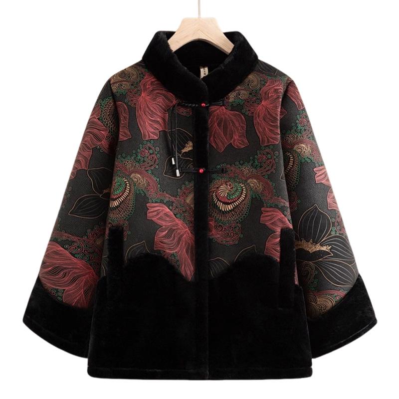 Grandma's Spring Outerwear: Stylish Collared Long-Sleeve Top for Elderly Women, Perfect for Spring and Autumn