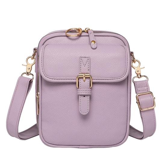 Women Messenger Bag Faux Leather Mini Crossbody Bag Retro Shoulder Bag with Adjustable Removable Strap for Travel Shopping Work
