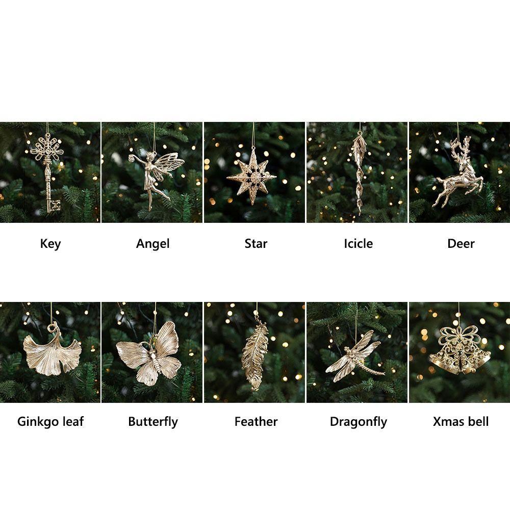 Plastic Xmas Ornament Ball Gold Christmas Tree Ornament Creative Xmas Baubles  Scene Making