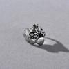 Bague Fermée en Agate Noire Incrustée de Platine Plaqué Cuivre Bague Géométrique Tendance Simple Personnalité Femme